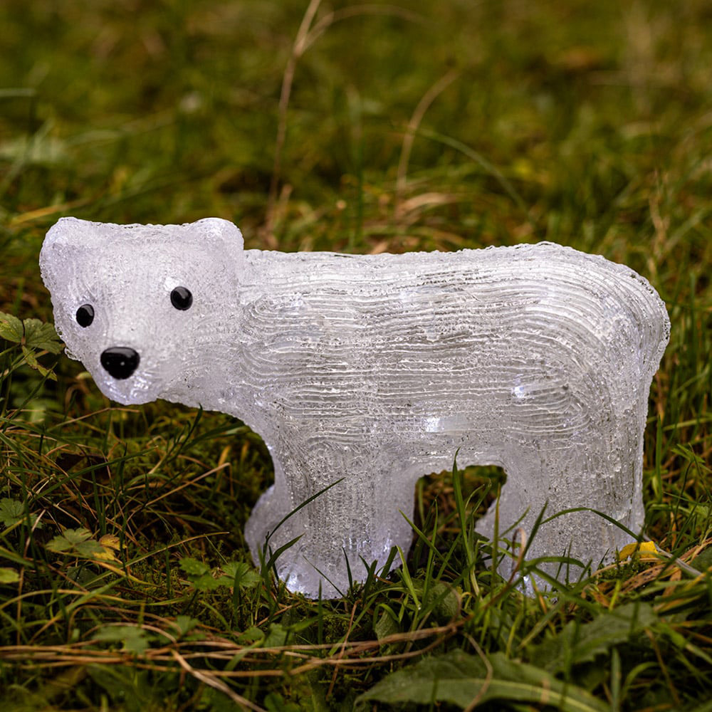 Marco Paul Warm White LED Ice Polar Bear Cub Decoration Ornament Image 2