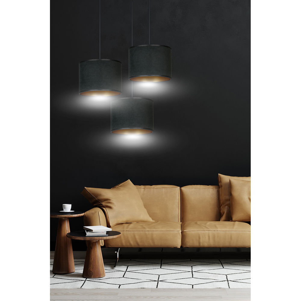 Emibig Hilde 3 Light Black E27 Ceiling Pendant Light Image 6
