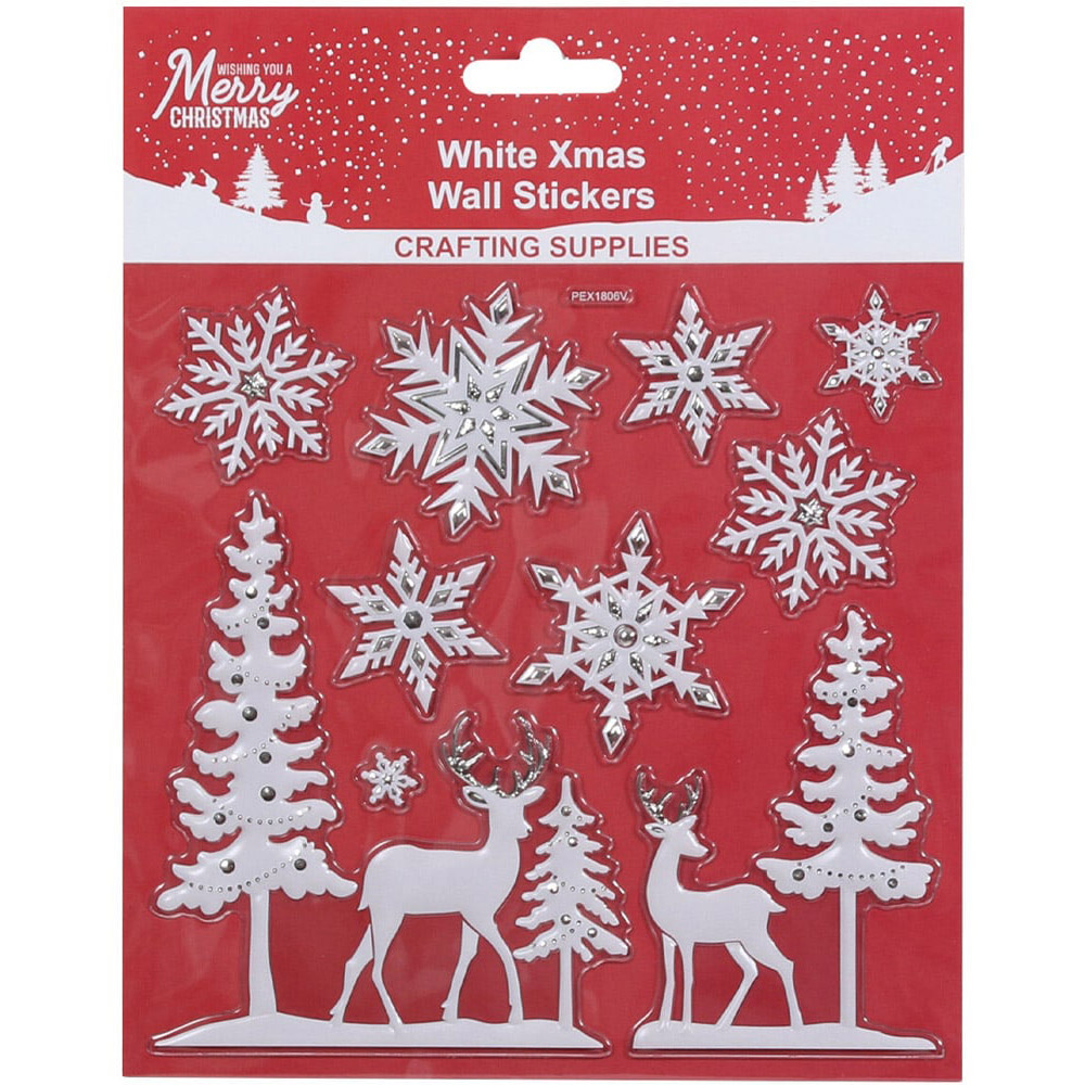 Single White Christmas Stickers in Assorted styles Image 3