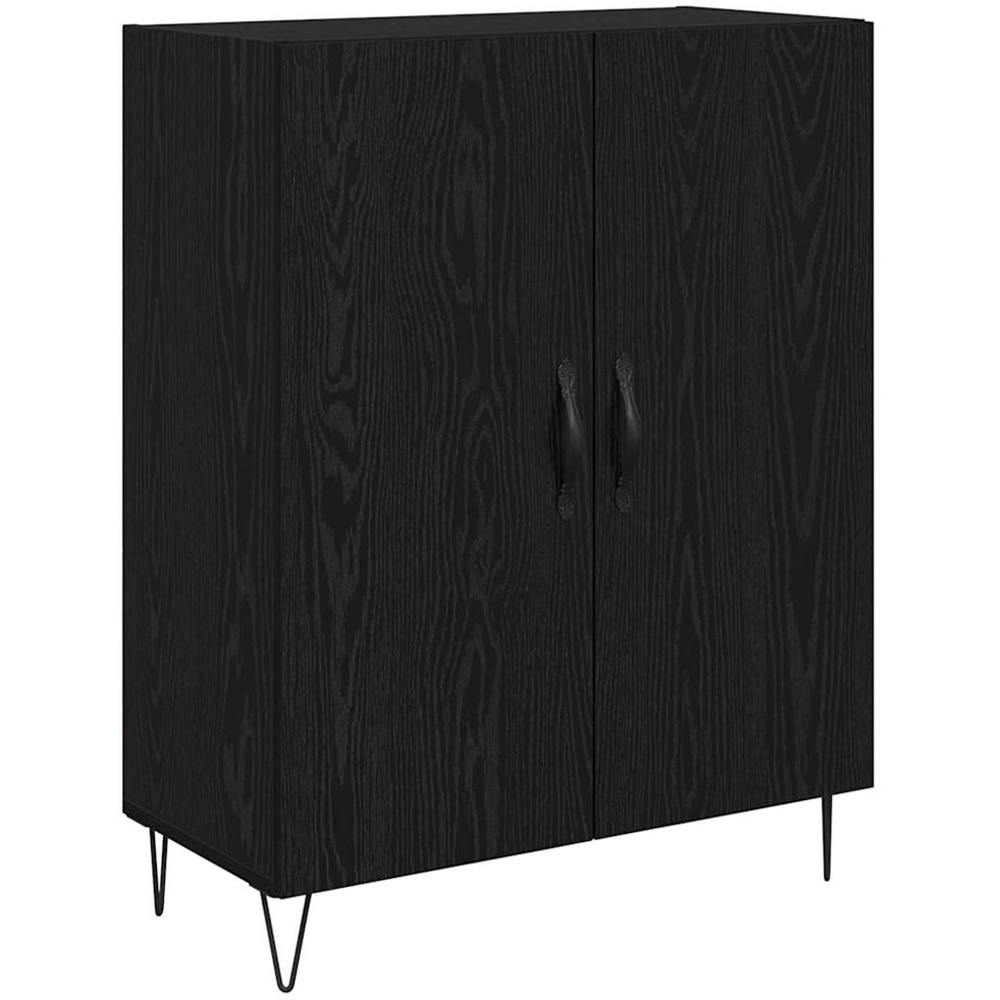 vidaXL 4 Door Black Oak Sideboard Image 6