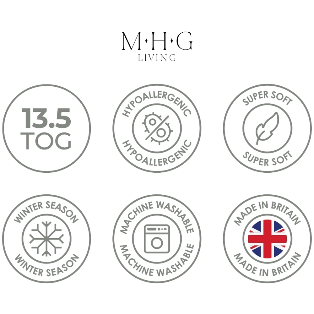 MHG Living Super King Size White Warm Winter Hollowfibre Duvet Set 13.5 Tog Image 8