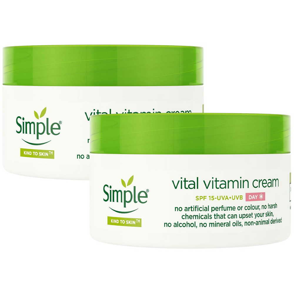 Simple Kind to Skin SPF 15 Vital Vitamin Day Cream 50ml 2 Pack Image 1