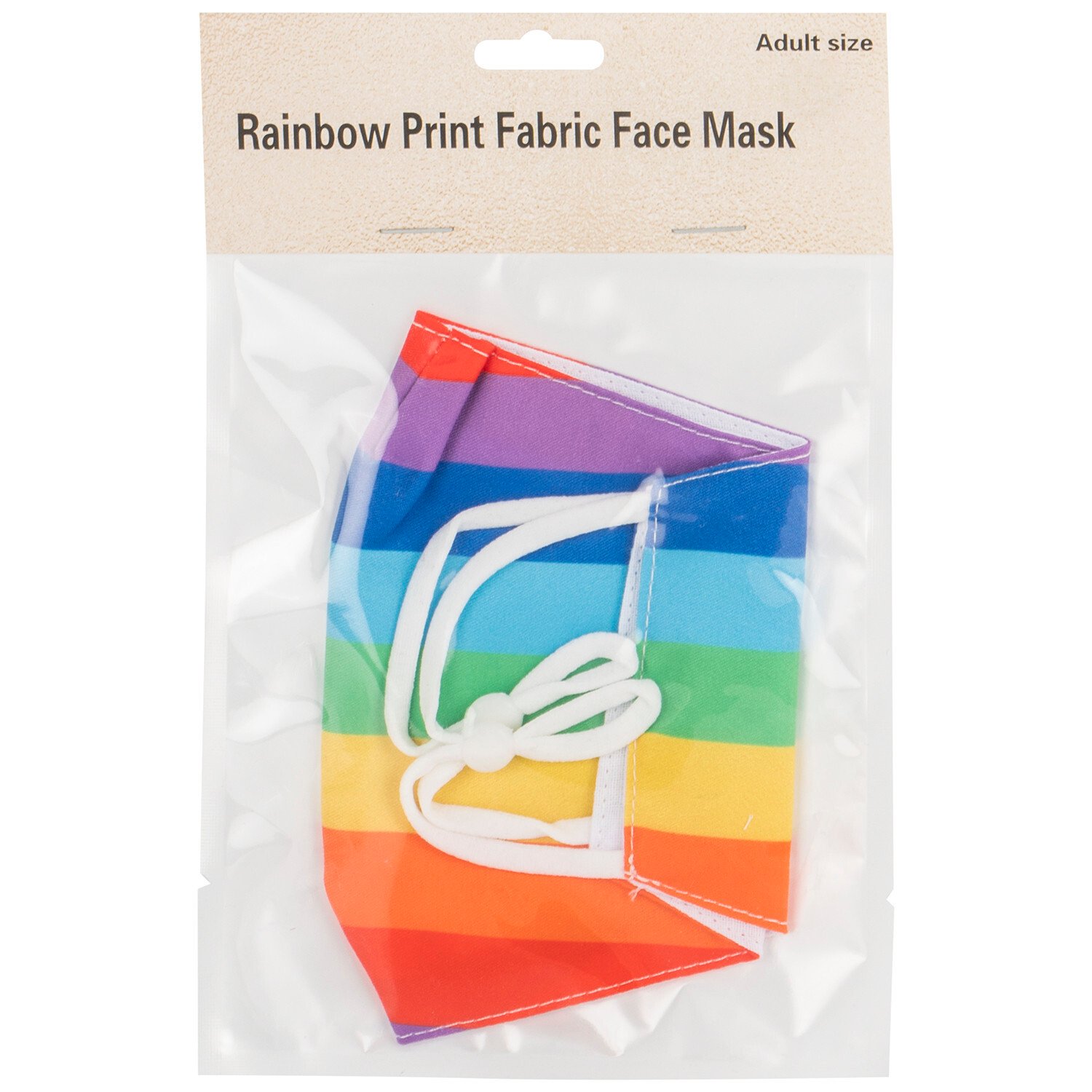 Re-usable Fabric Face Mask - Rainbow Image 1