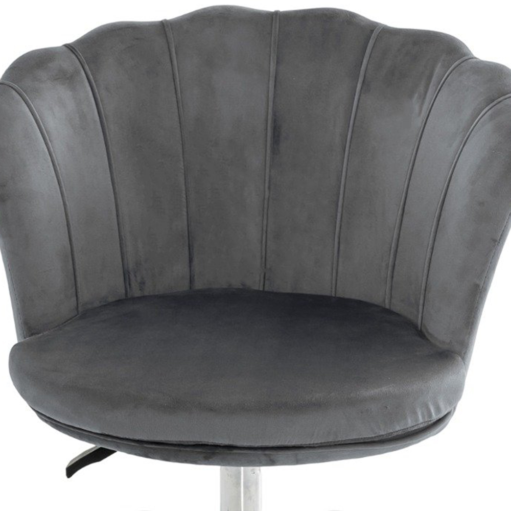 Costway Grey Velvet Office Chair Image 3