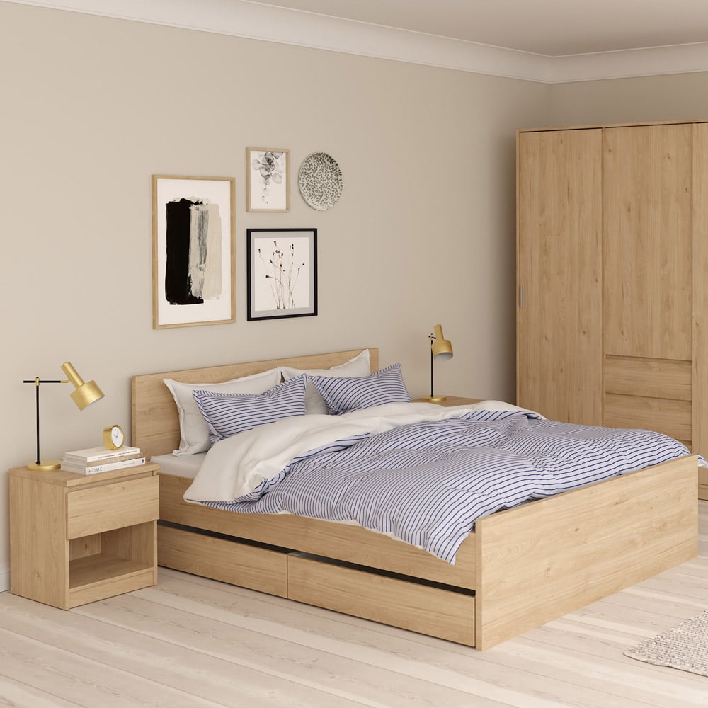 Florence Single Drawer Single Shelf Jackson Hickory Oak Bedside Table Image 5