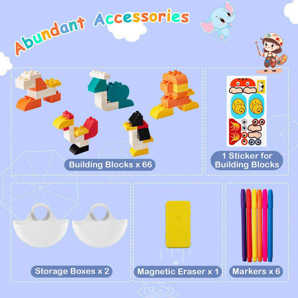 Costway Kids Art Easel and Stool Set Image 5