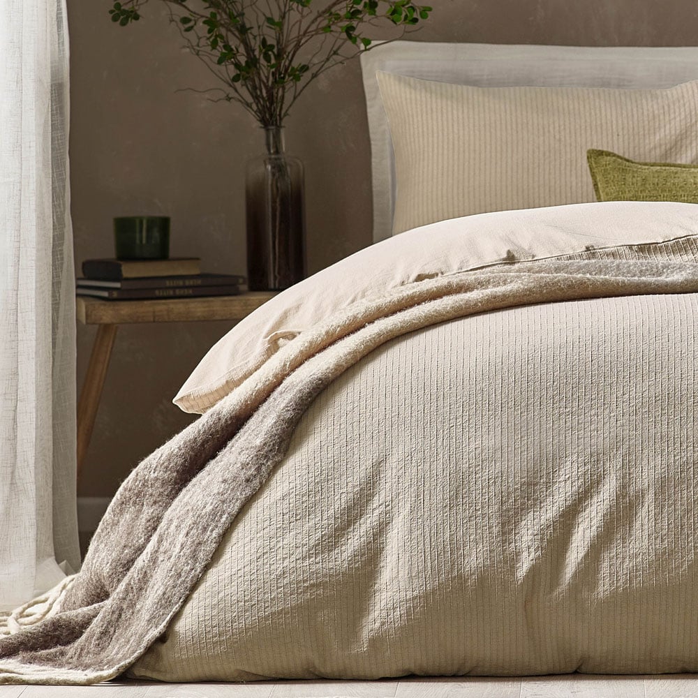Yard Malton King Size Linen Stripe Duvet Set Image 3