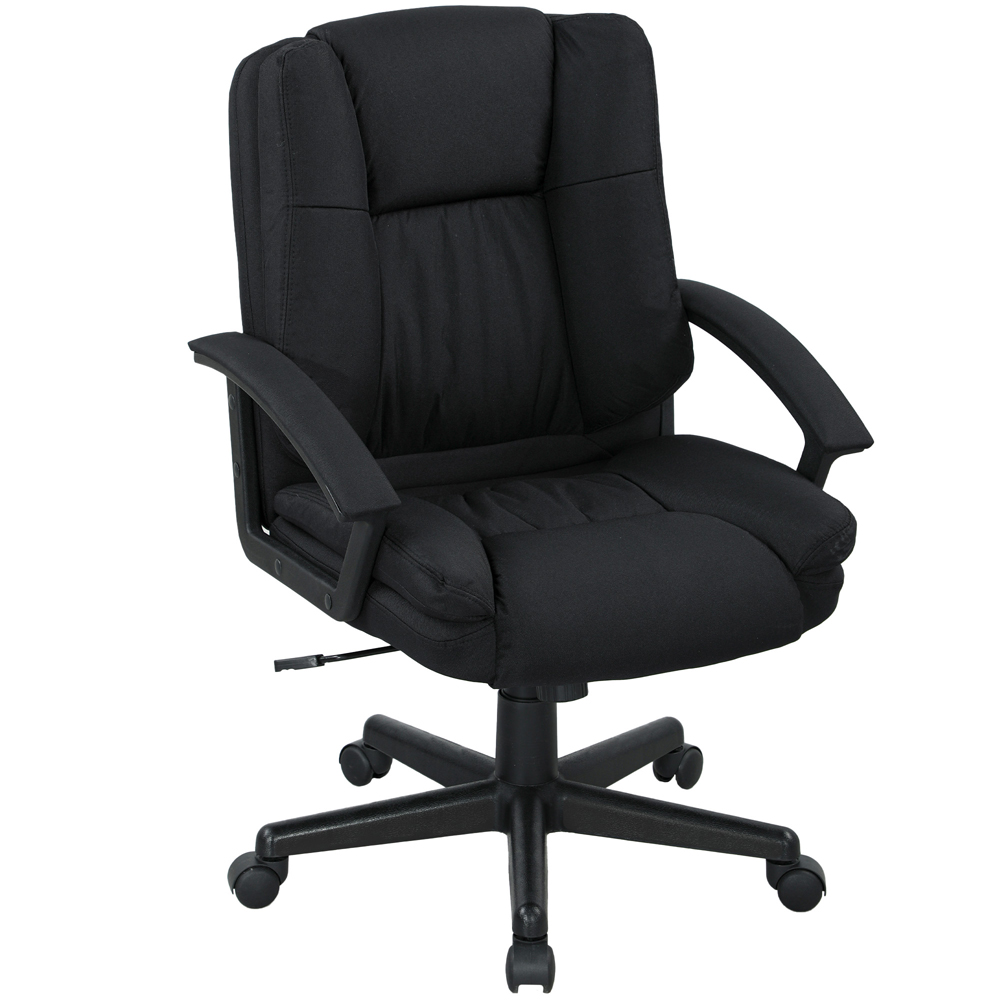 HOMCOM Black Swivel Mid Back Office Chair Image 2