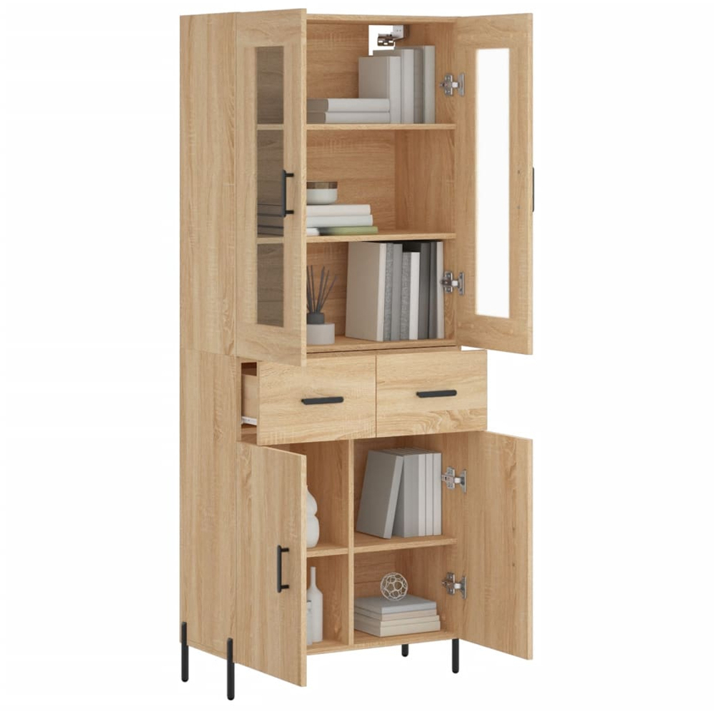 vidaXL 4 Door 2 Drawer Sonoma Oak Highboard Image 3