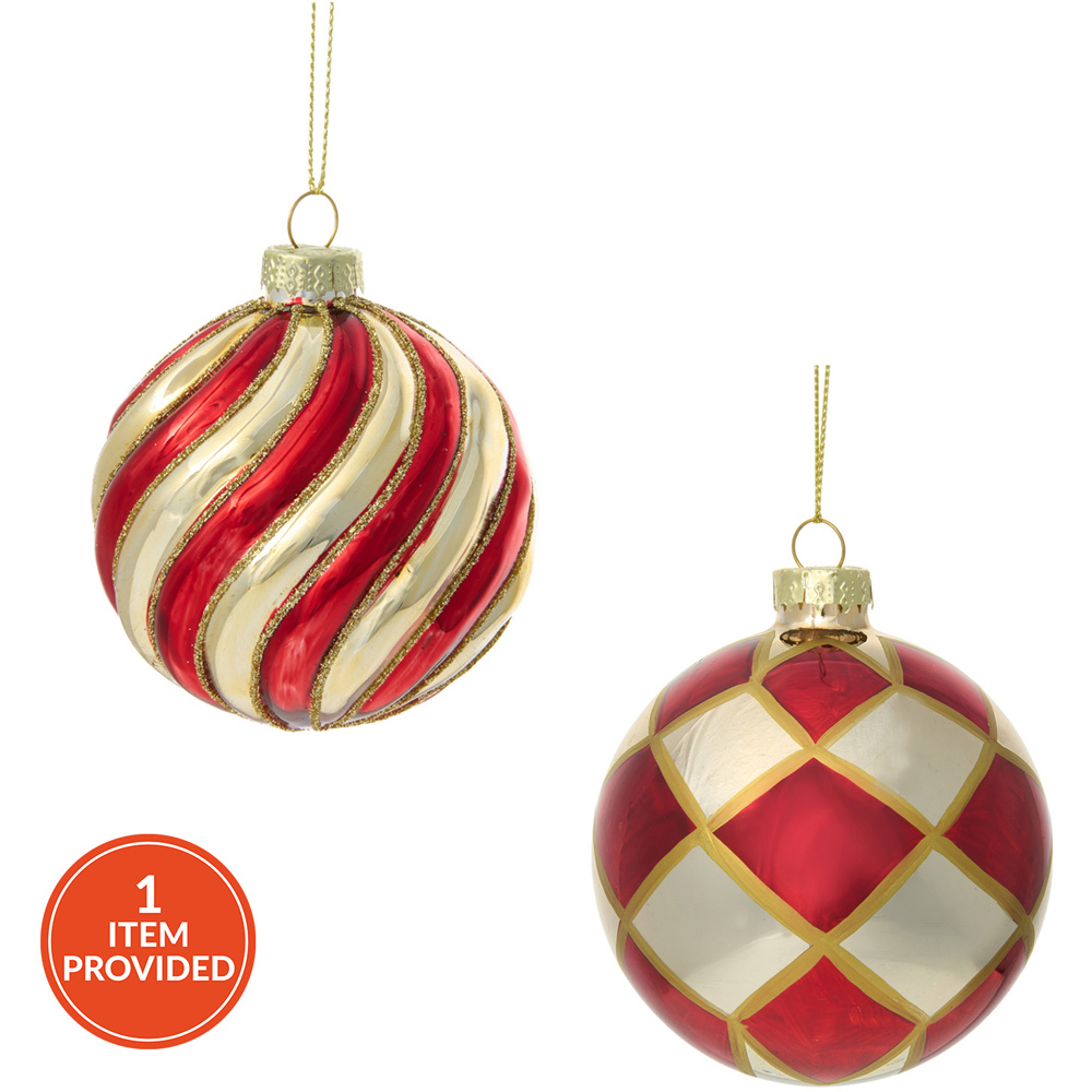 Red and Gold Glass Bauble Image 1