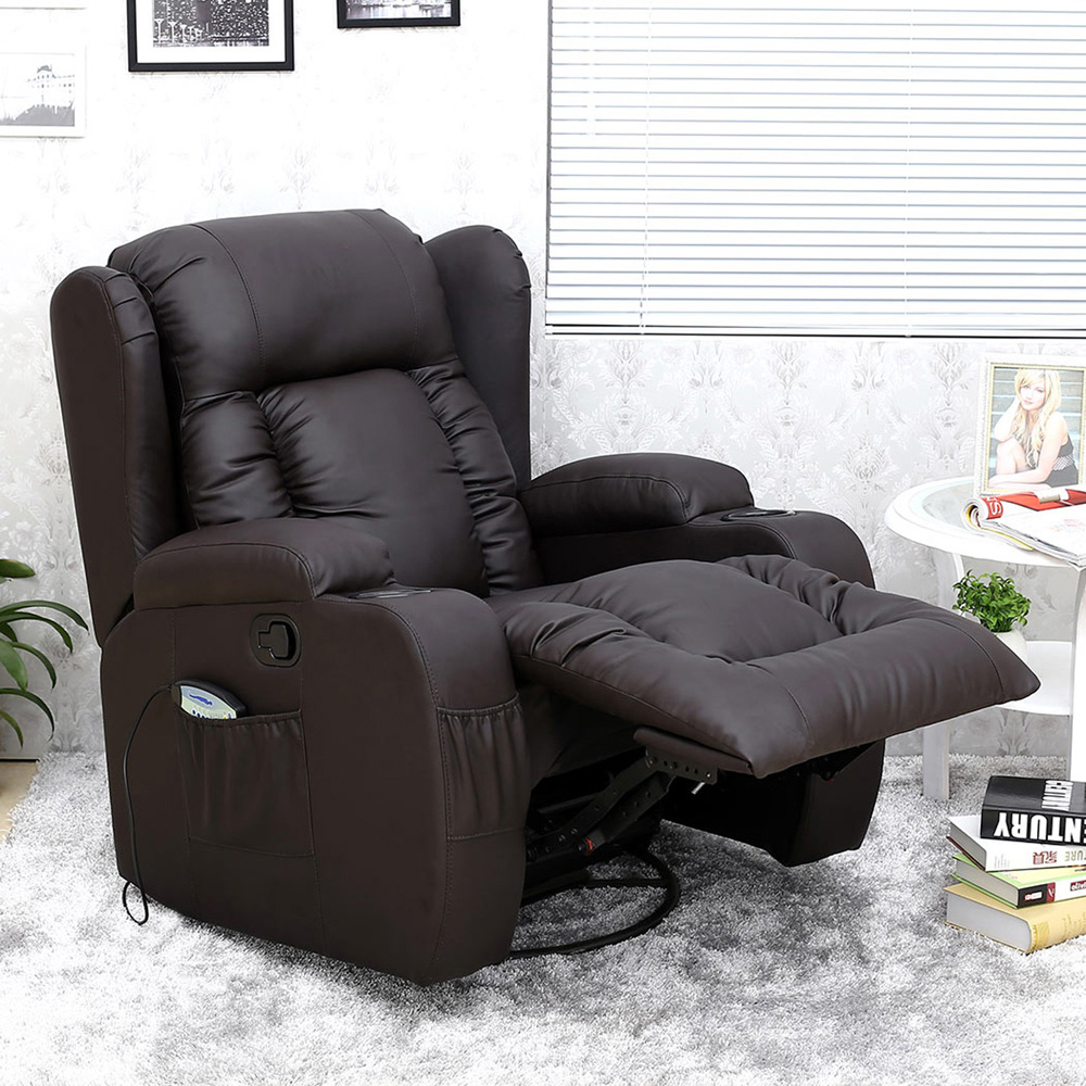 Furniture Online Caesar Brown Bonded Leather Recliner Chair Image 4