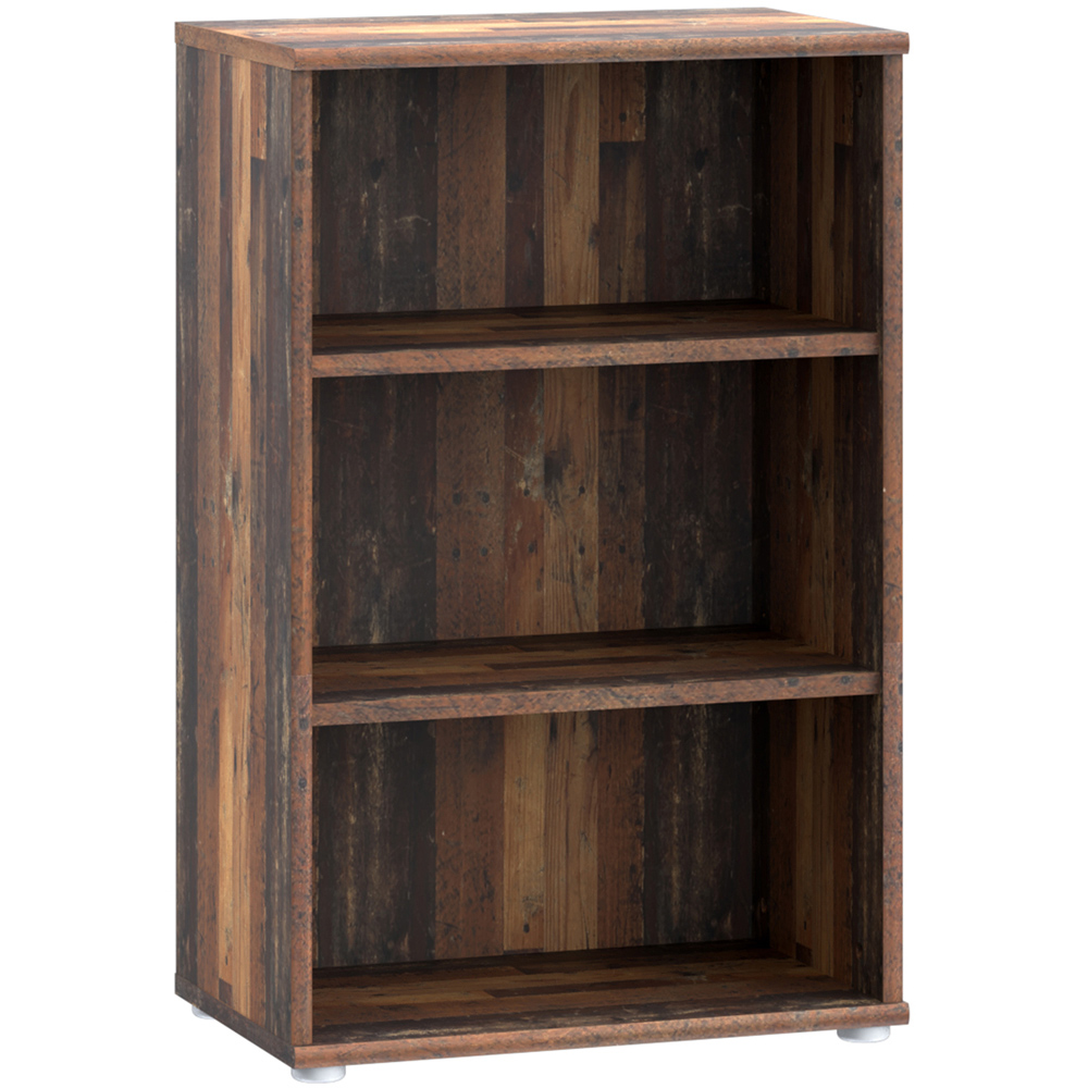 Florence Essential 2 Shelf Vintage Oak Low Narrow Bookcase Image 2