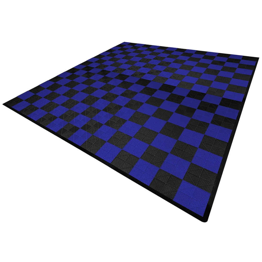 Monstershop 120 Black and 120 Blue Vented Garage Floor Tiles with Edges Image 3