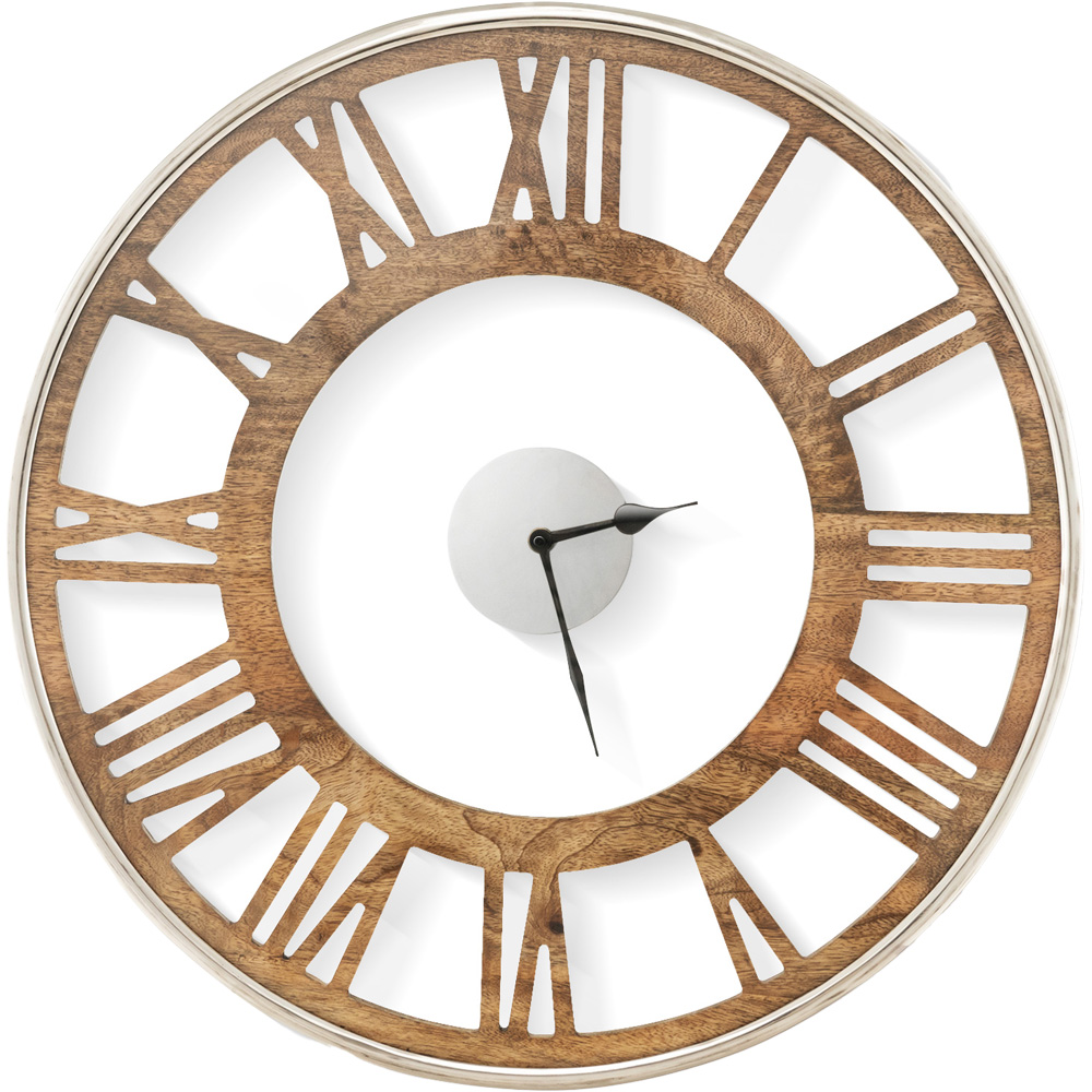 Costway Classic Frame Large Round Silent Wall Clock 50cm Image 1