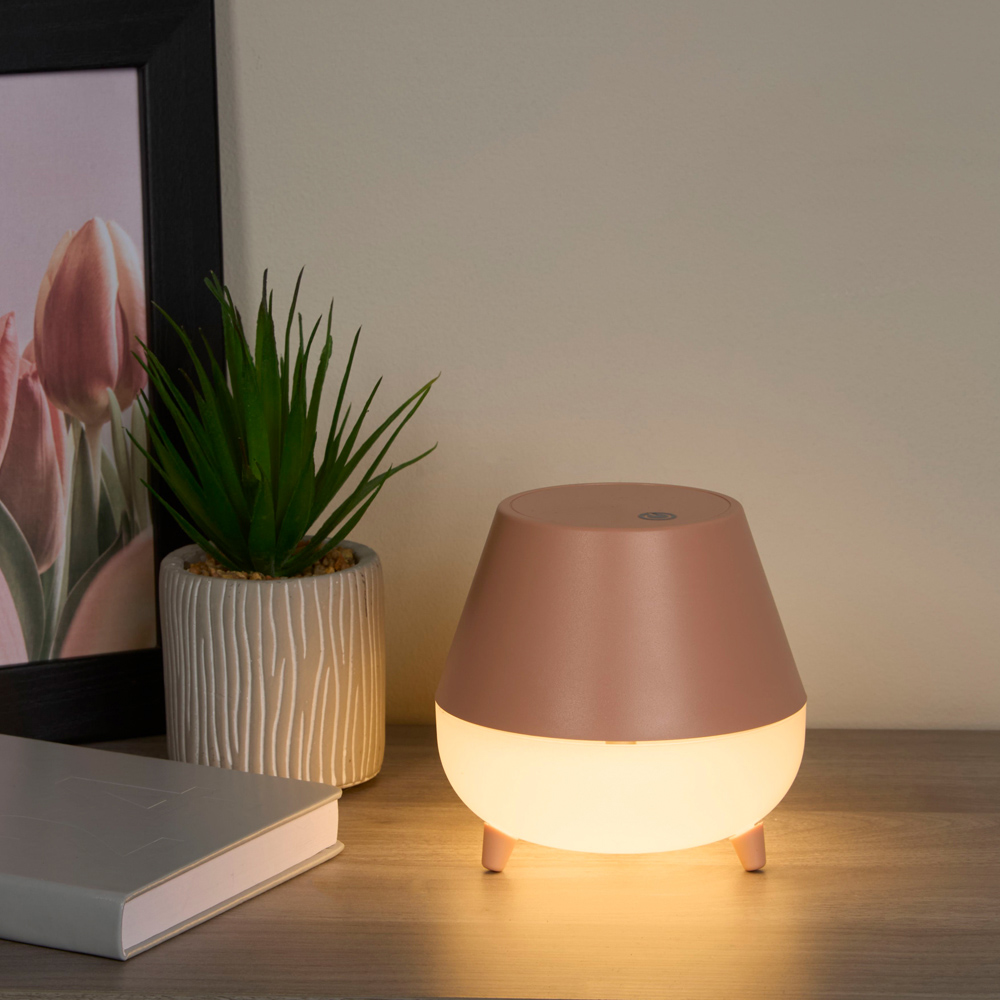 Lighting Collection Pink Rechargeable Storage LED Table Lamp Image 2