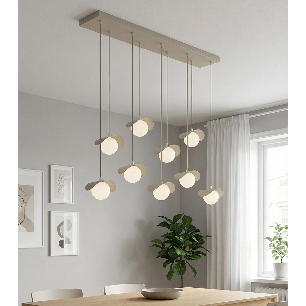 Emibig Ritual 9 Light Beige G9 Ceiling Pendant Light Image 8
