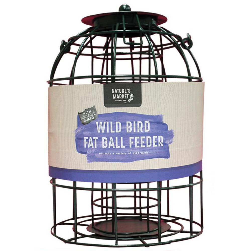 Natures Market Wild Bird Fat Ball Feeder with Squirrel Guard 3 Pack Image 1