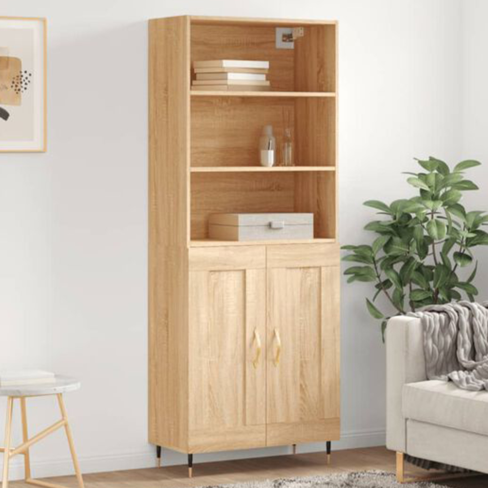 vidaXL 2 Door 3 Shelf Sonoma Oak Highboard Image 1