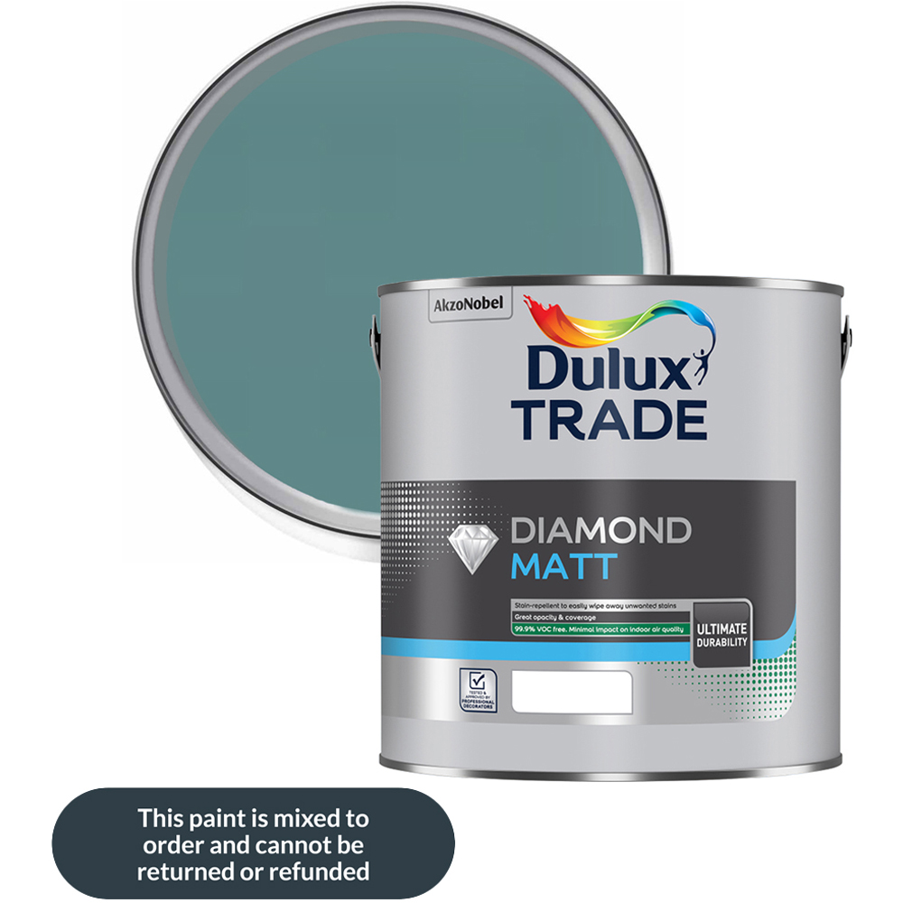 Dulux Trade Teal Voyage Walls and Ceilings Diamond Matt Paint 2.5L Image 1