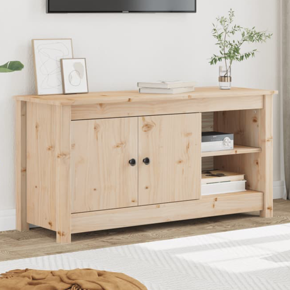 vidaXL 2 Door 2 Open Shelf Brown TV Cabinet Image 1