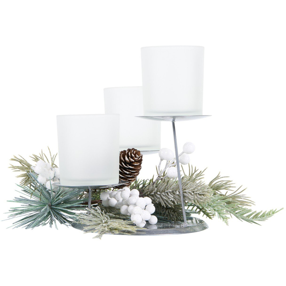 Frosted Berry Candle Holder Set Clear Image 3