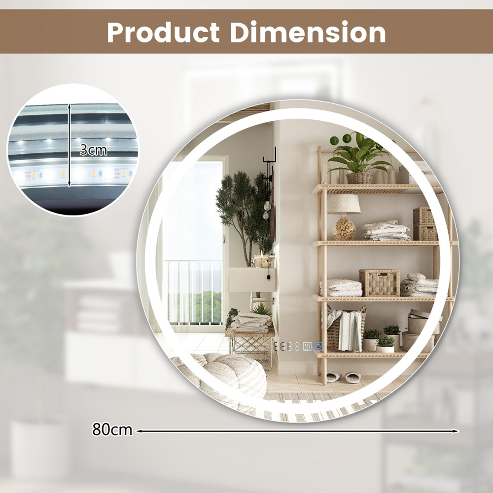 Costway 3 Colour Wall Mounted Round Mirror Image 8