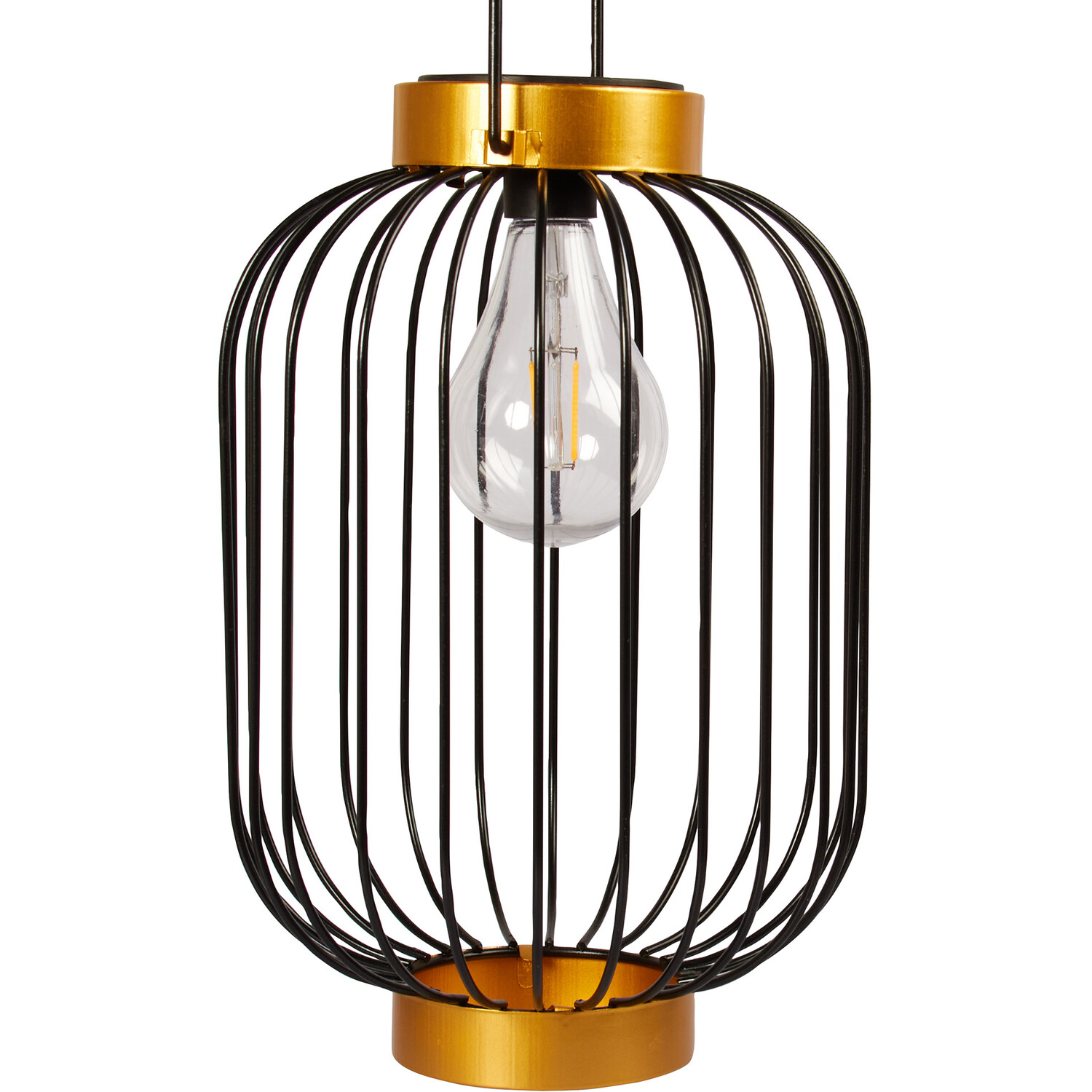 Solar Metal Cage Lantern - Black Image 4