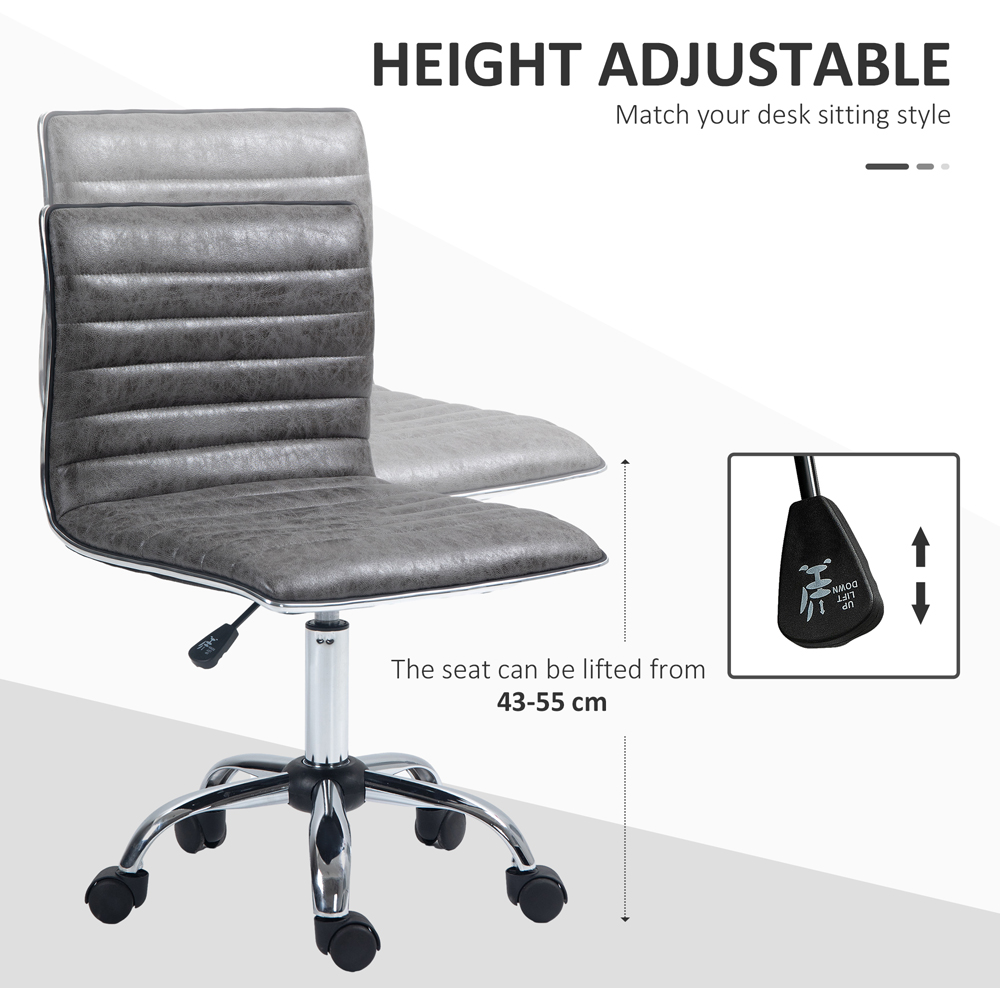 Portland Grey PU Leather Swivel Office Chair Image 4