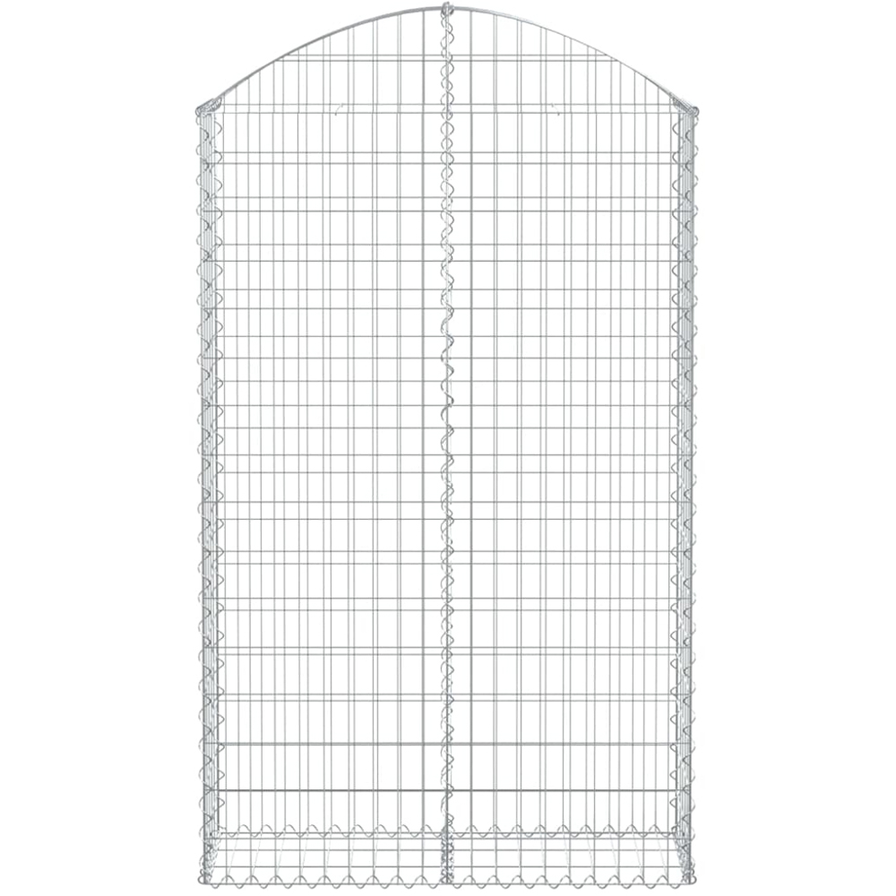 vidaXL Silver Galvanised Iron Arched Gabion Basket 100 x 30 x 160/180cm Image 2