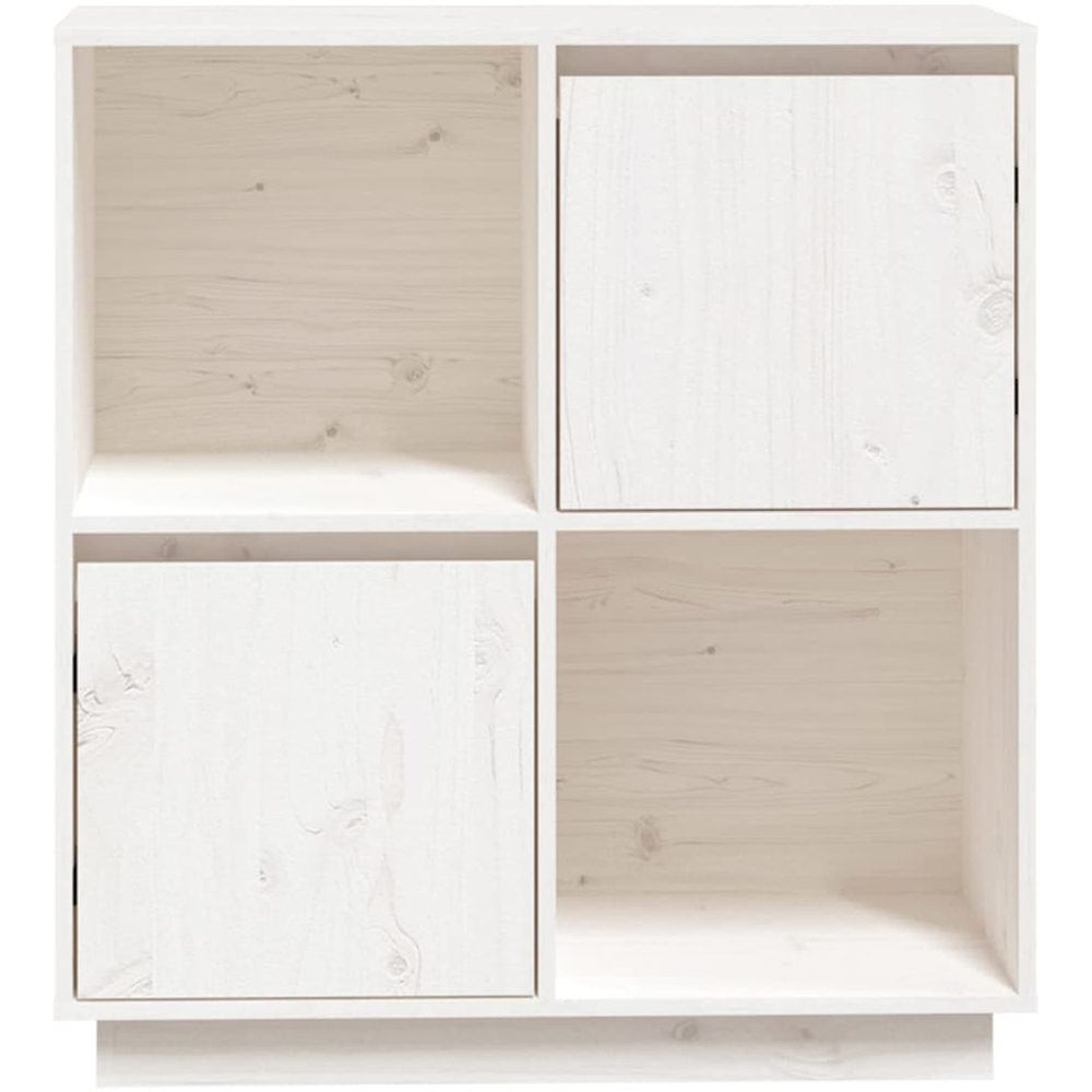 vidaXL 2 Door 2 Shelf White Solid Pine Wood Sideboard Image 6
