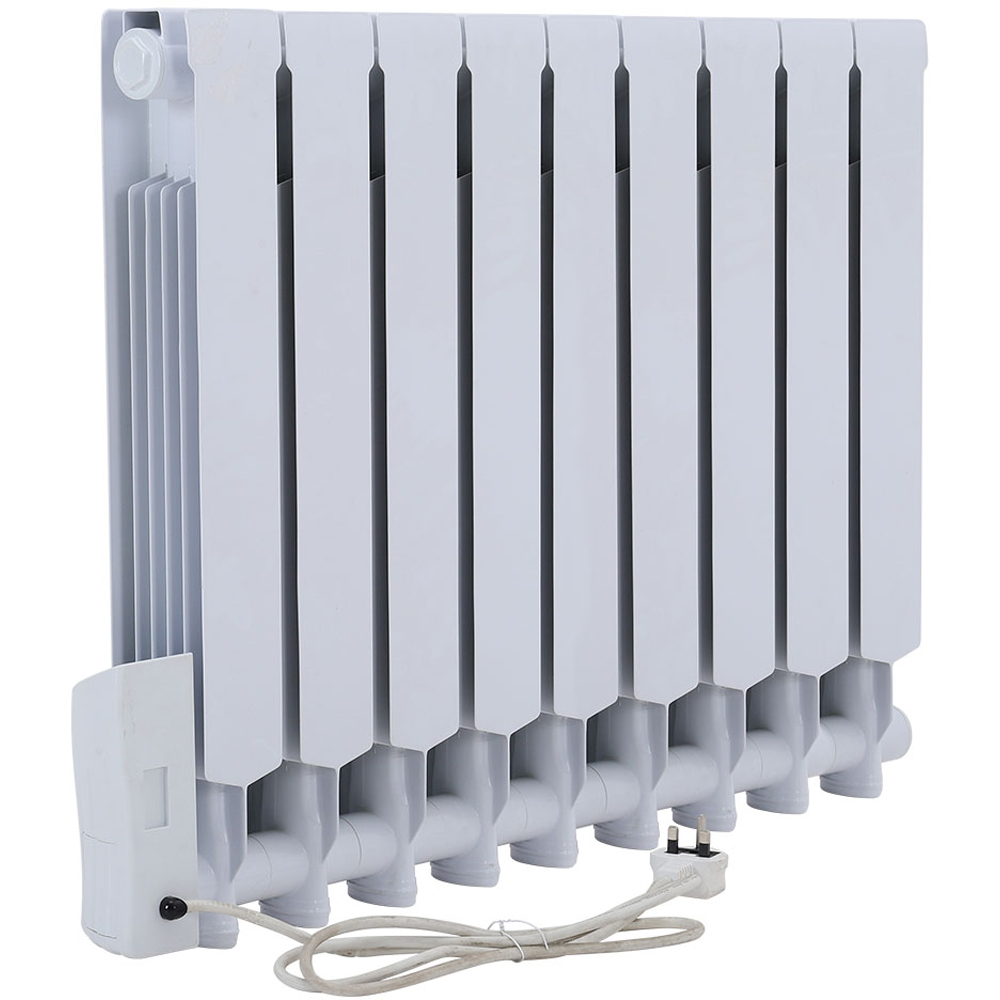 Living and Home White Electric Oil Filled Radiator Space Heater 1800W Image 3