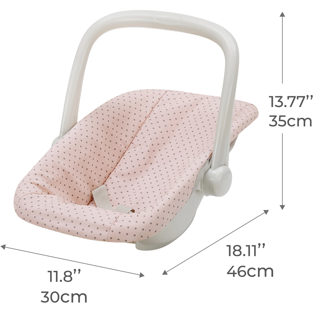 Teamson Kids Olivia's Little World 2 Piece Polka Dot Princess Baby Doll Carrier and Car Seat Set Image 7