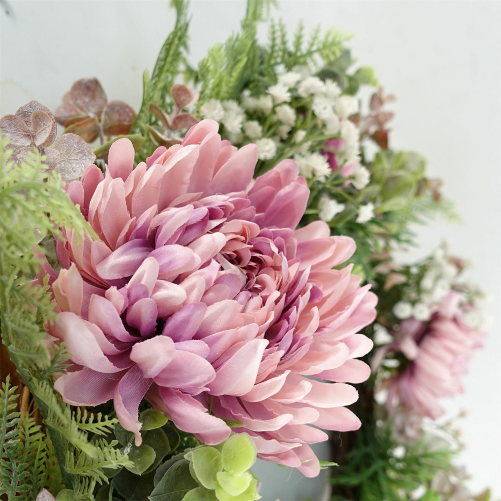 Botanik Opulent Pink Blossom Floristry Artificial Wreath 45cm Image 2