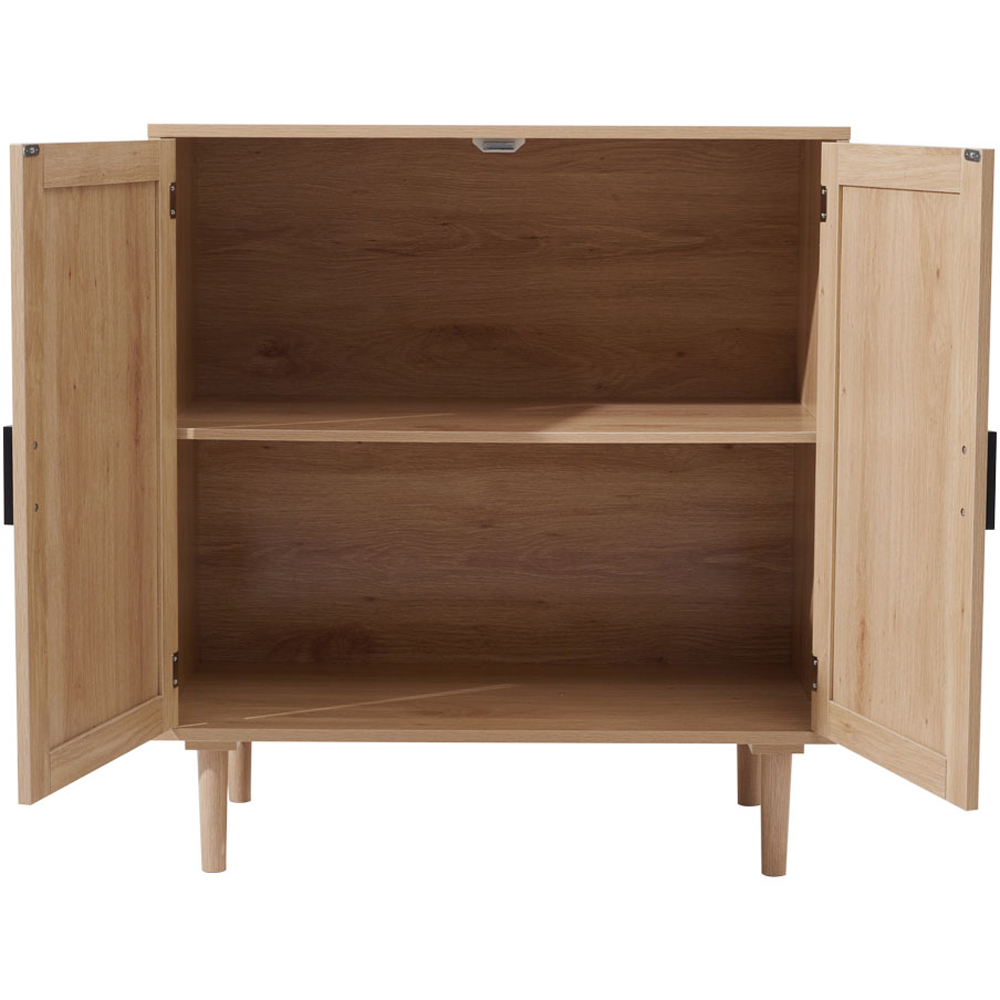 Living and Home 2 Door Brown Rattan Sideboard Image 3
