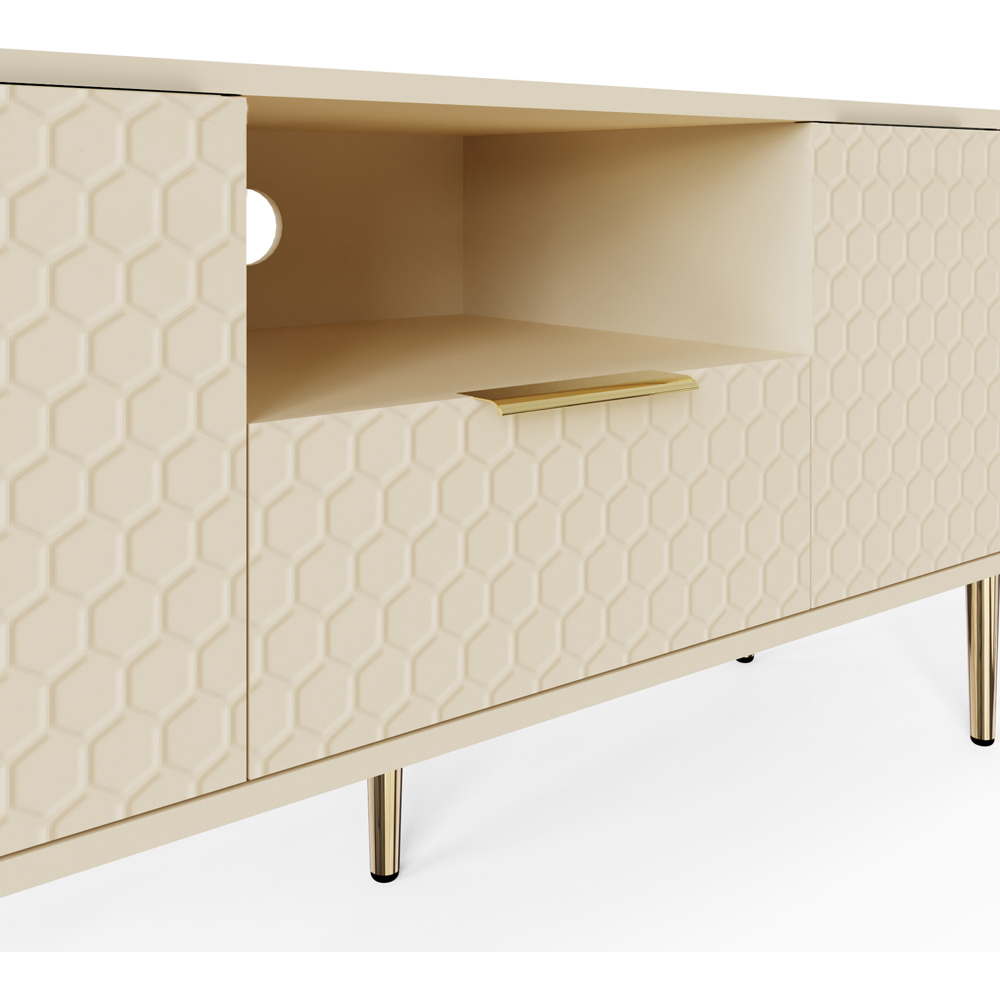 GFW Azariah 2 Door Single Drawer Single Shelf Ivory TV Unit Image 5