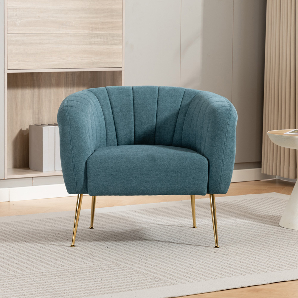 Artemis Home Stanton Teal Fabric Shell Accent Chair Image 3