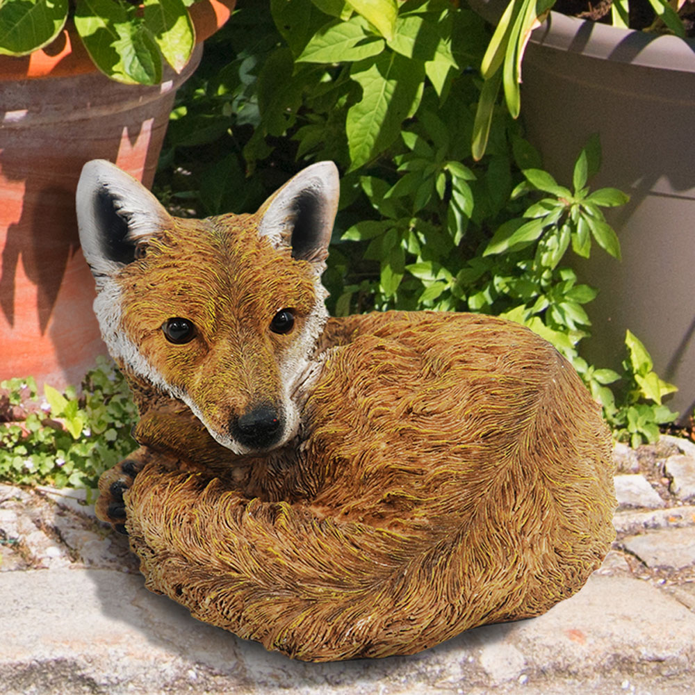 Avilo Ceramic Curled Up Fox Statue Image 3