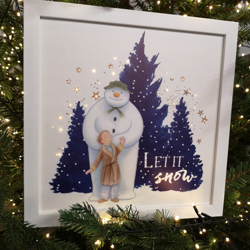 Samuel Alexander The Snowman and The Snow dog Christmas Light Up Wall Art 30 x 30cm Image 2