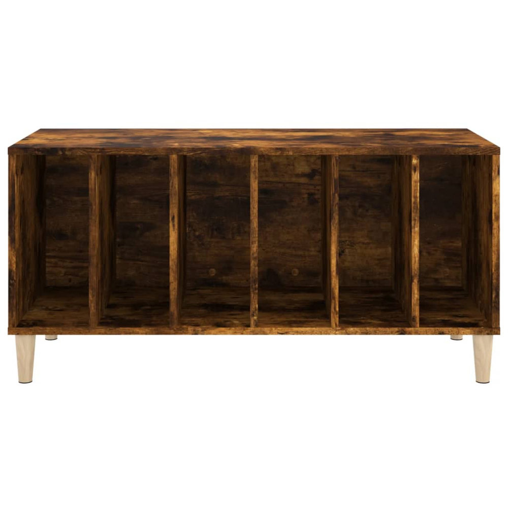vidaXL 6 Shelf Smoked Oak Record Cabinet Image 4