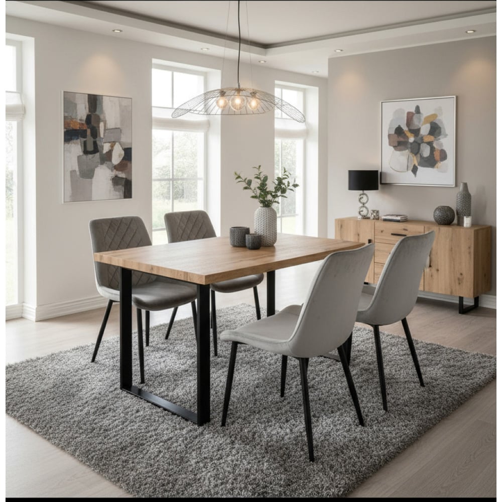 Indoor Living Colorado Amelia 4 Seater Dining Table Grey and Natural Image 7