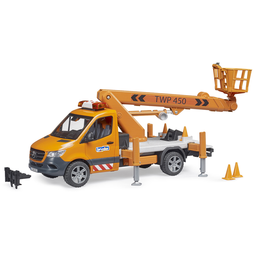 Bruder Kids MB Sprinter Truck with Working Platform and Light and Sound Module Playset Model Image 4