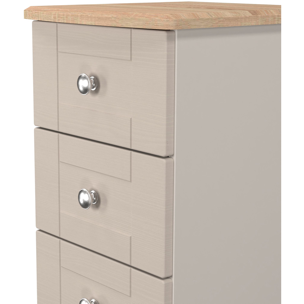 Crowndale Sussex 5 Drawer Kashmir Ash and Bardolino Oak Tall Bedside Cabinet Ready Assembled Image 6