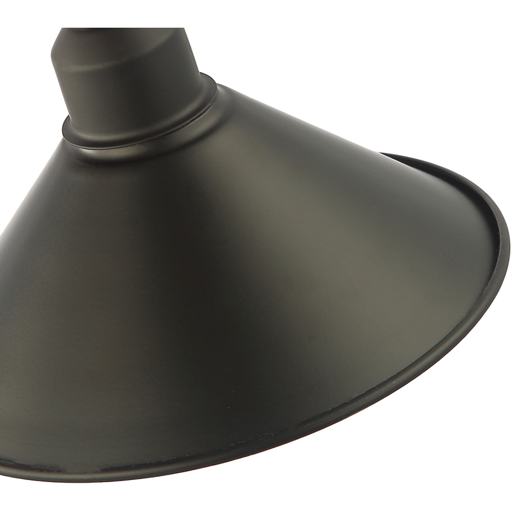 Happy Homewares Industrial Retro Mat Black Cone Shaped Round Shade Image 5