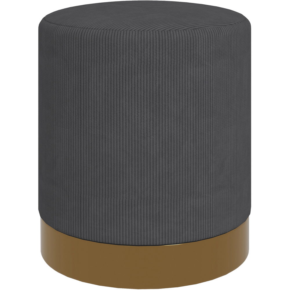 Portland Charcoal Grey Round Footstool Image 2