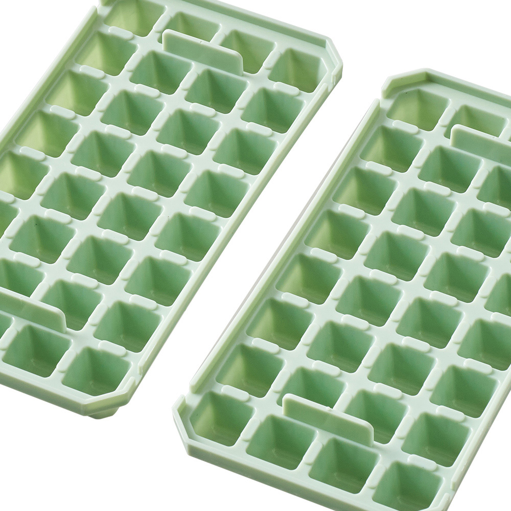 Living and Home Green 64 Grid Press Type Ice Cube Mold Box Image 3