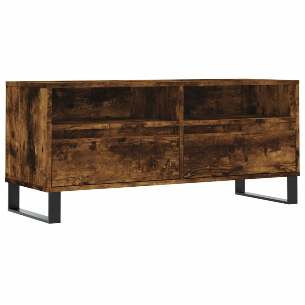 vidaXL 2 Drawer 2 Shelf Smoked Oak TV Cabinet Image 2