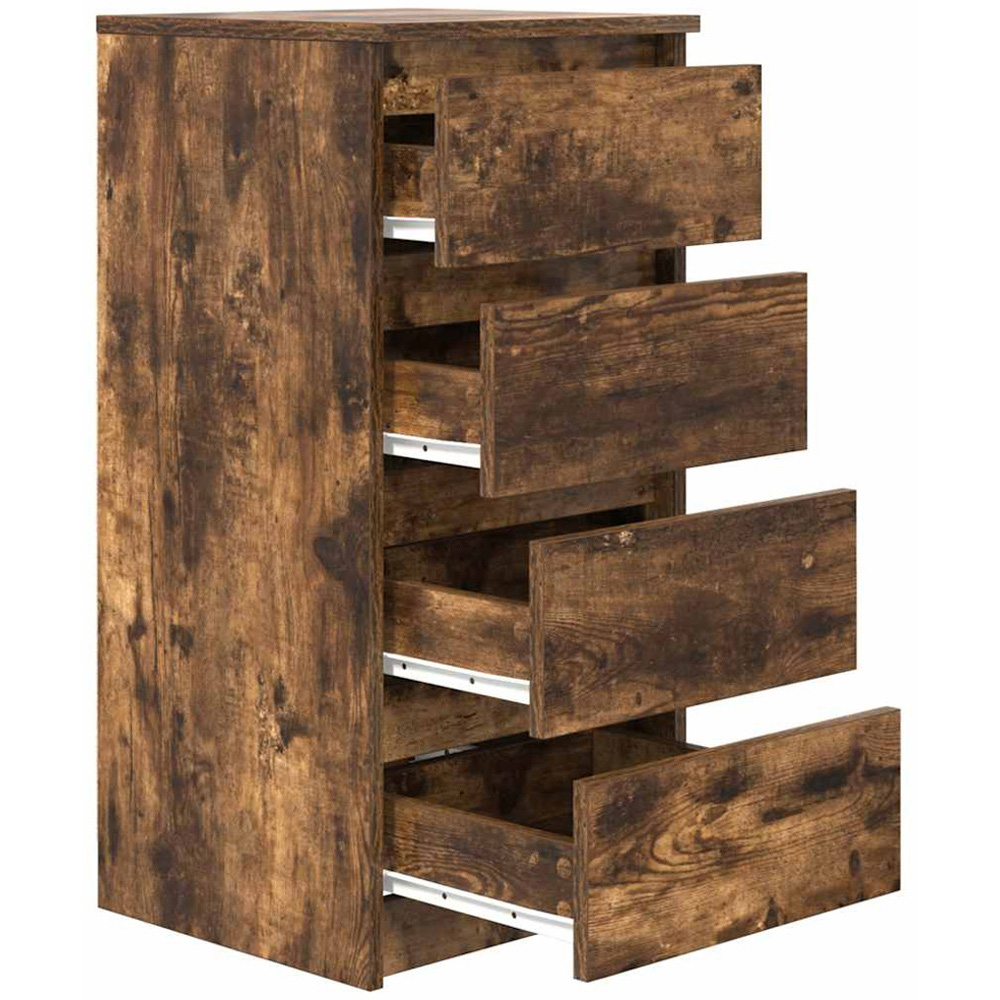 vidaXL 4 Drawer Smoked Oak Sideboard Image 5