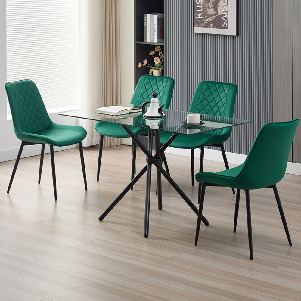 Indoor Living Miami Amelia 4 Seater Dining Set Green Image 1
