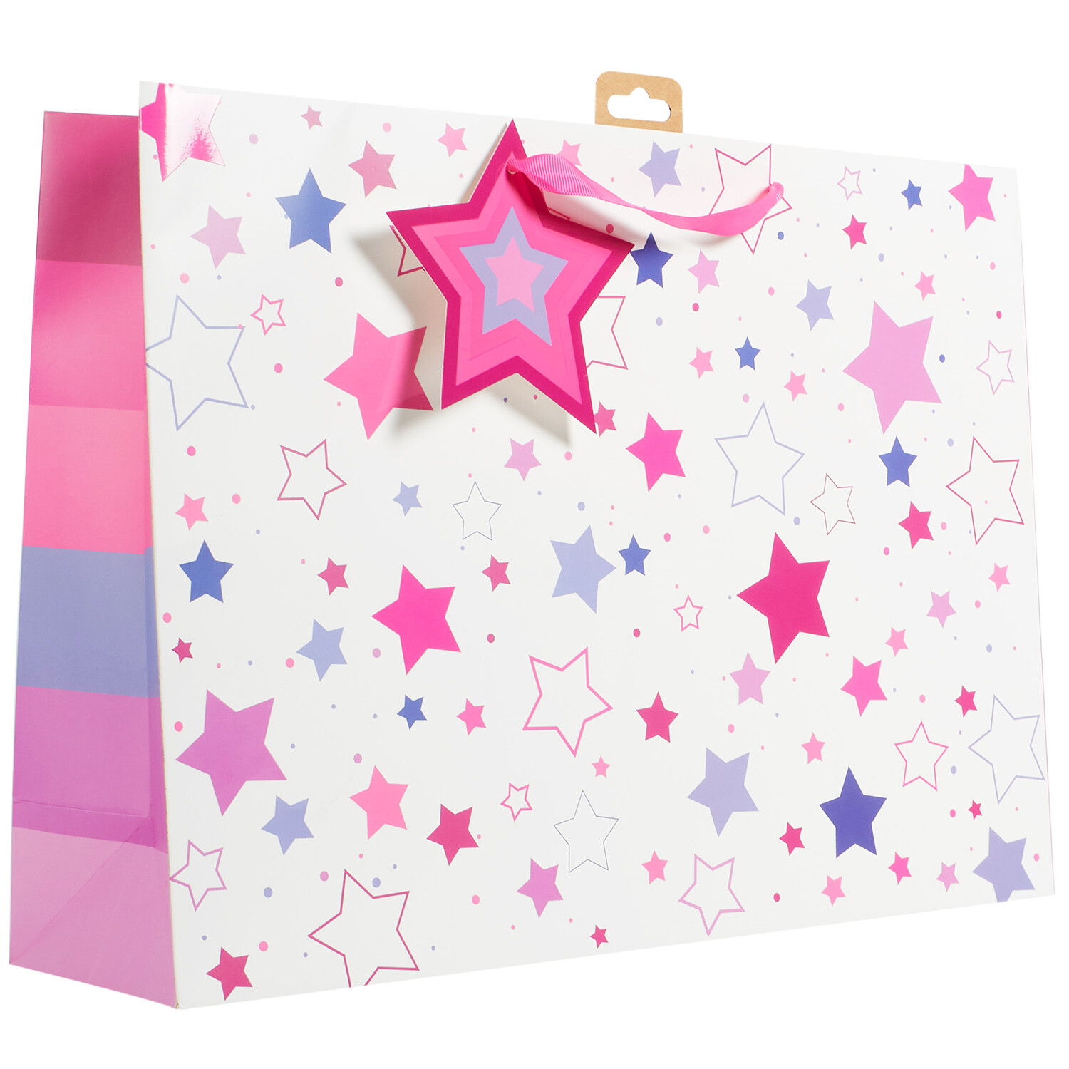 Starry XL Shopper Gift Bag Pink Image 1