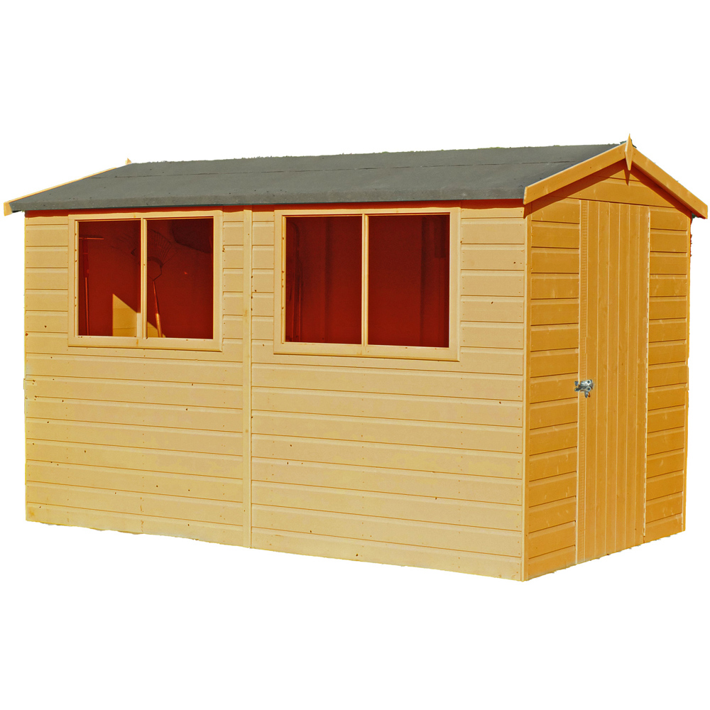 Shire Lewis 10 x 8ft Wooden Shiplap Apex Shed Image 1